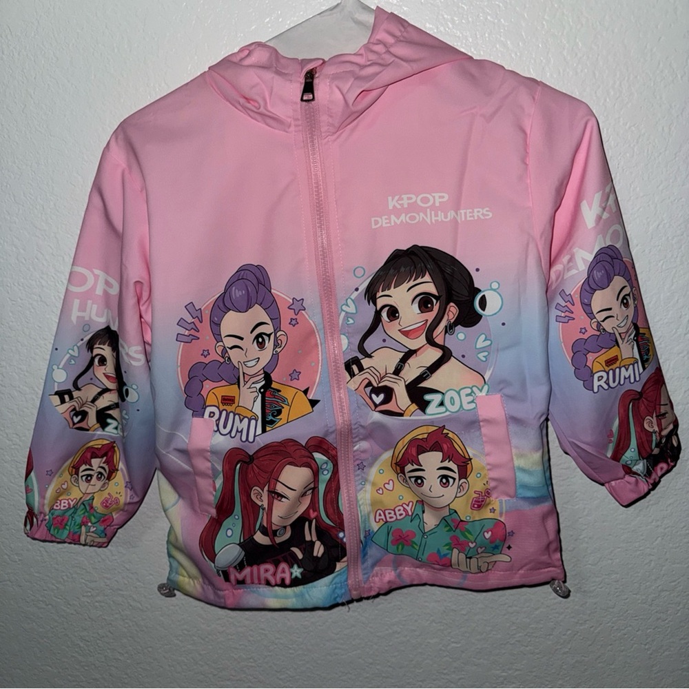 K-Pop Demon Hunters Kids Pink Raincoat